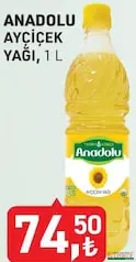 TARIM KREDİ ANADOLU AYÇİÇEK YAĞI 1 L TARIM KREDİ ANADOLU AYÇİÇEK YAĞI 1 L